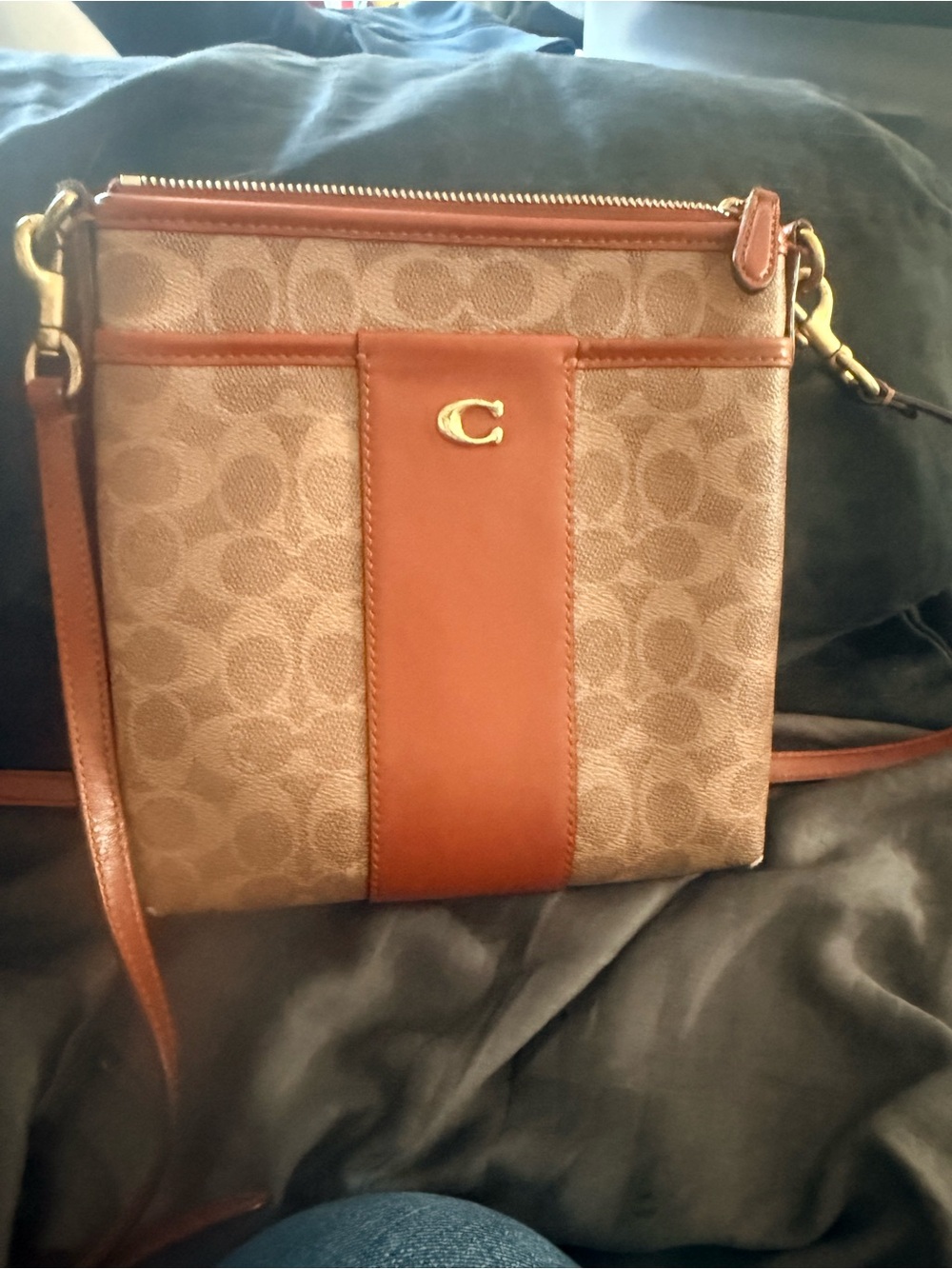 Coach Brown Signature Canvas and Leather Crossbody